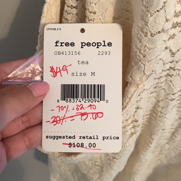 Free People Cream/White Lace Dress - Medium - Picture 8 of 9